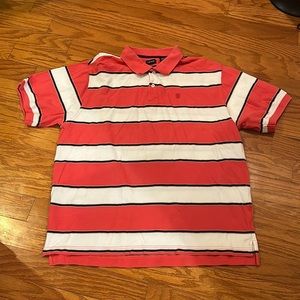 IZOD stripe button up collar